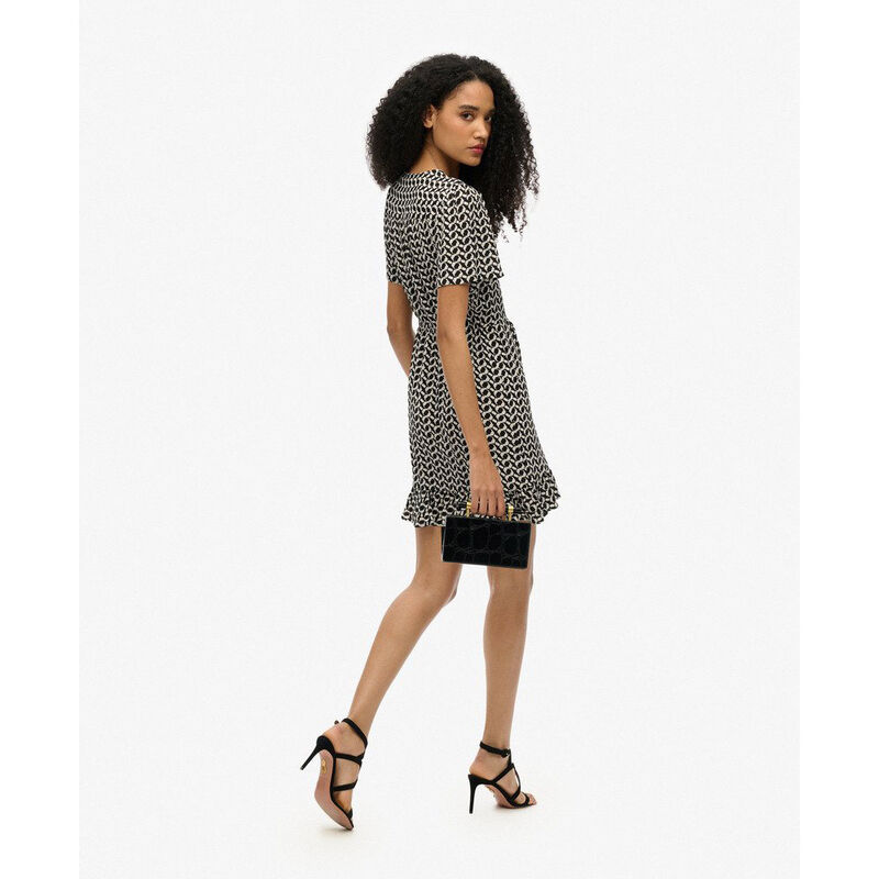 Superdry Ss Printed Mini Wrap Dress image number 1
